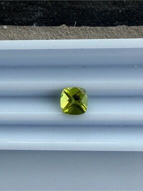 Green Cushion Cut Peridot Faceted Gemstone 1.00 carats